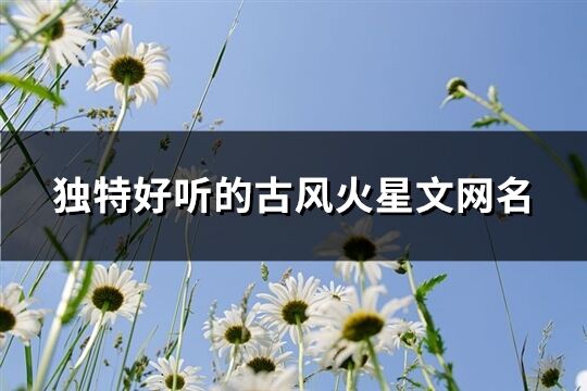 独特好听的古风火星文网名(145个)