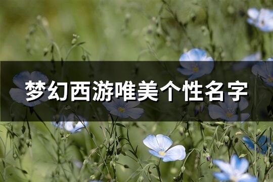 梦幻西游唯美个性名字(精选394个)