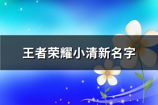 王者荣耀小清新名字(共138个)