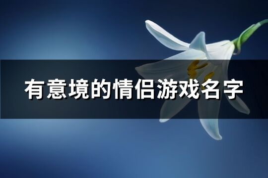 有意境的情侣游戏名字(优选177个)