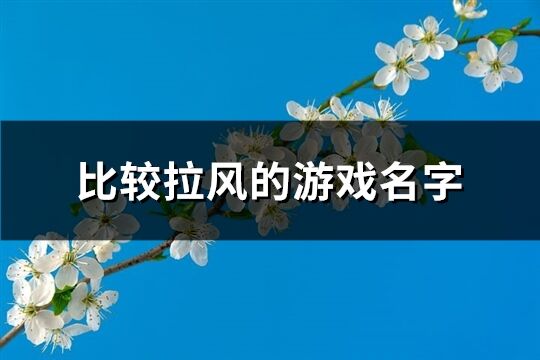 比较拉风的游戏名字(共568个)