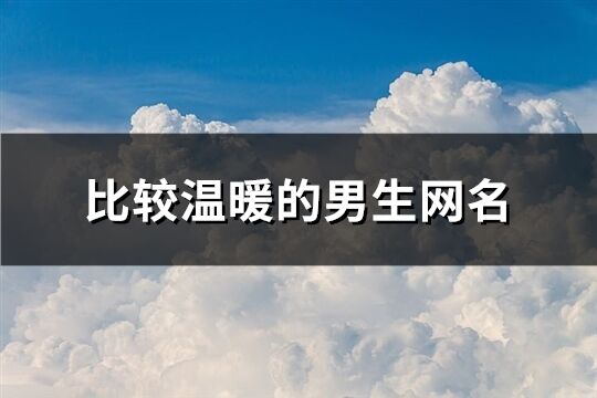 比较温暖的男生网名(精选851个)