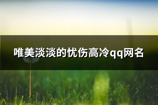 唯美淡淡的忧伤高冷qq网名(共145个)