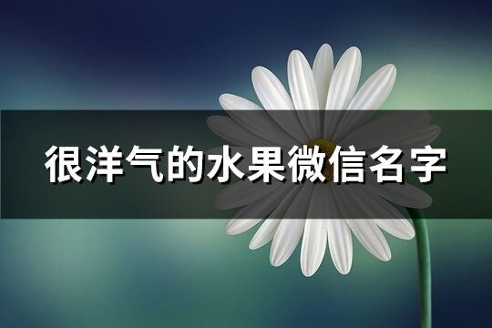 很洋气的水果微信名字(精选90个)