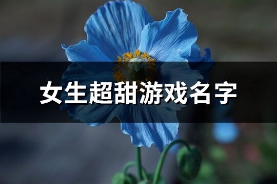 女生超甜游戏名字(共446个)