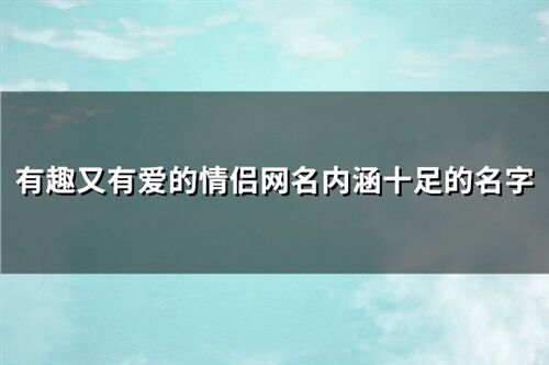 有趣又有爱的情侣网名内涵十足的名字(精选405个)