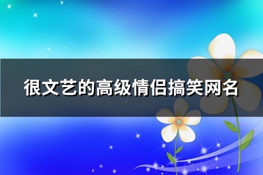 很文艺的高级情侣搞笑网名(精选102个)