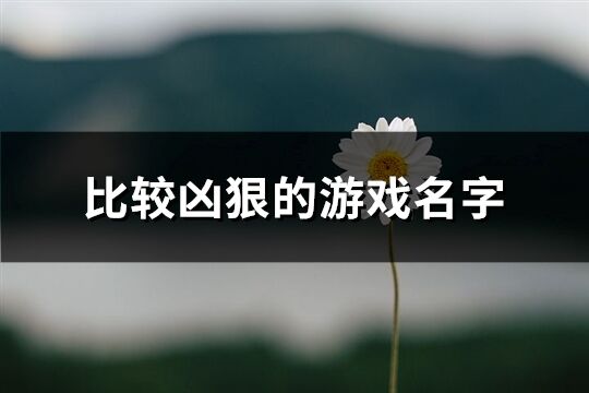 比较凶狠的游戏名字(253个)