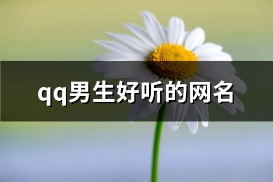 qq男生好听的网名(优选610个)