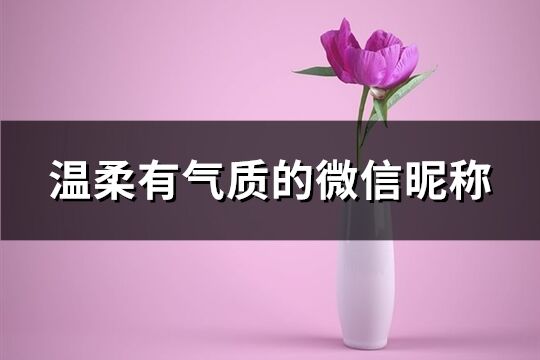 温柔有气质的微信昵称(精选392个)