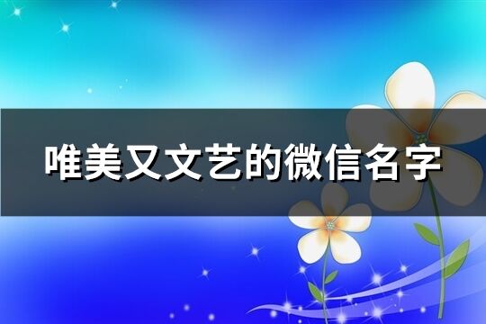 唯美又文艺的微信名字(优选268个)