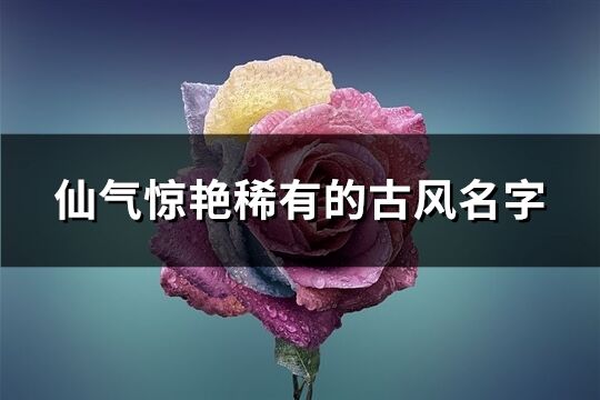 仙气惊艳稀有的古风名字(优选313个)