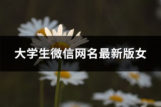 大学生微信网名最新版女(精选106个)