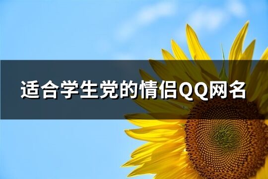 适合学生党的情侣QQ网名(145个)