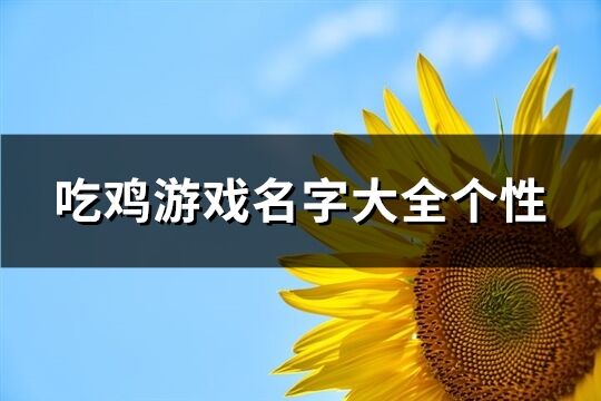 吃鸡游戏名字大全个性(447个)