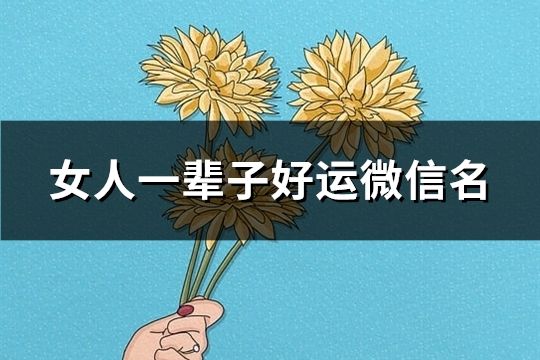 女人一辈子好运微信名(180个)