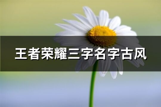 王者荣耀三字名字古风(共454个)