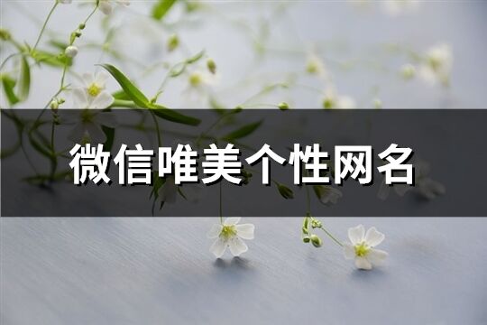 微信唯美个性网名(334个)