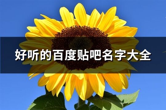 好听的百度贴吧名字大全(共120个)