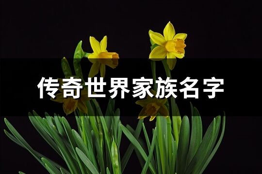 传奇世界家族名字(精选68个)