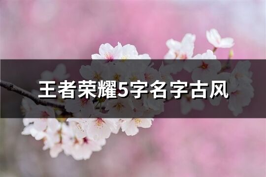 王者荣耀5字名字古风(优选308个)