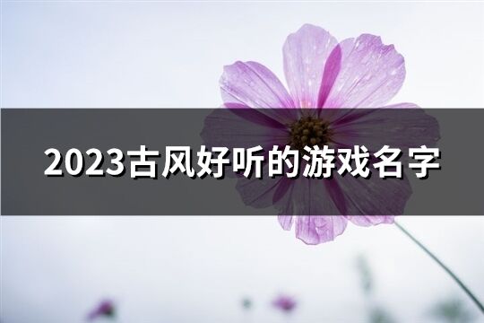 2023古风好听的游戏名字(精选221个)