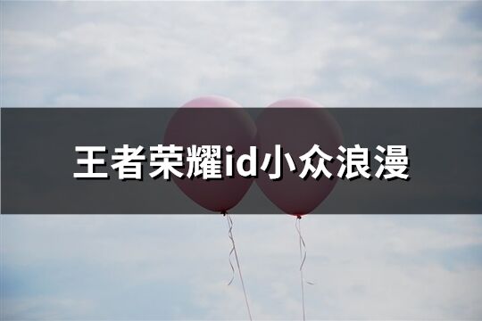 王者荣耀id小众浪漫(共71个)