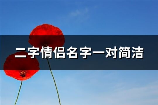 二字情侣名字一对简洁(共116个)