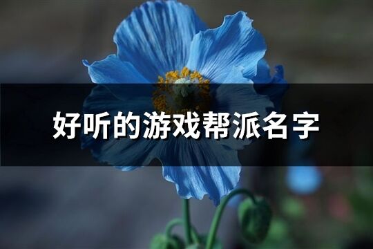 好听的游戏帮派名字(共625个)