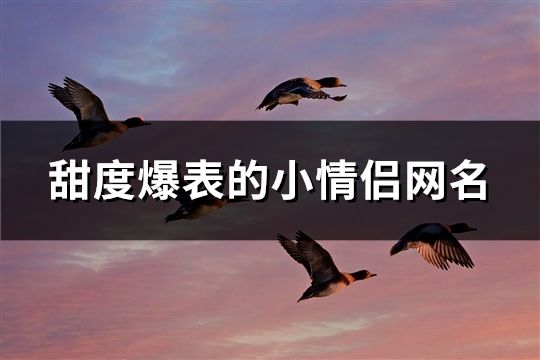 甜度爆表的小情侣网名(共88个)