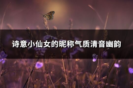 诗意小仙女的昵称气质清音幽韵(共94个)