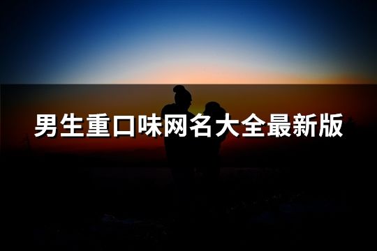 男生重口味网名大全最新版(精选66个)