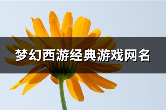 梦幻西游经典游戏网名(共187个)