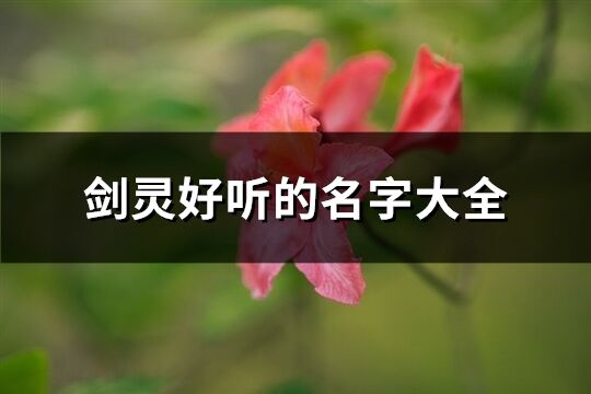 剑灵好听的名字大全(优选484个)