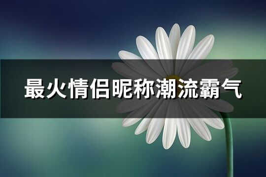 最火情侣昵称潮流霸气(精选441个)