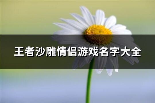 王者沙雕情侣游戏名字大全(精选81个)