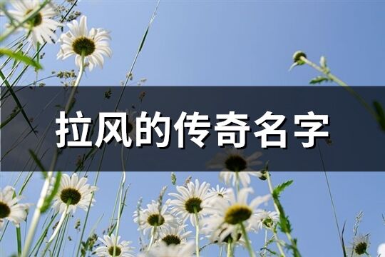 拉风的传奇名字(共394个)