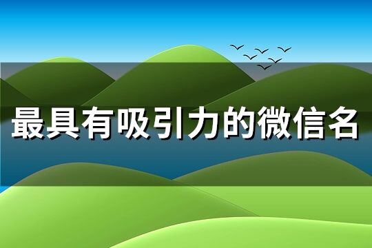 最具有吸引力的微信名(965个)