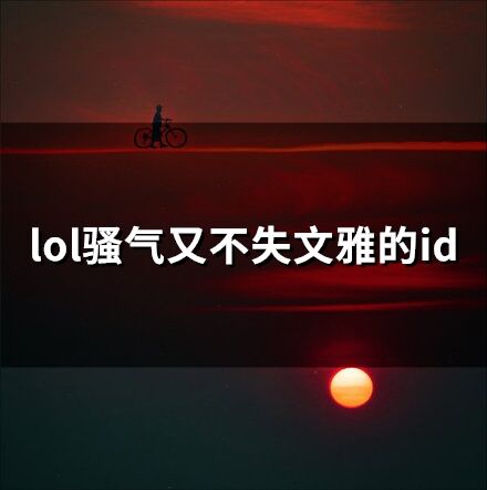 lol骚气又不失文雅的id(精选76个)