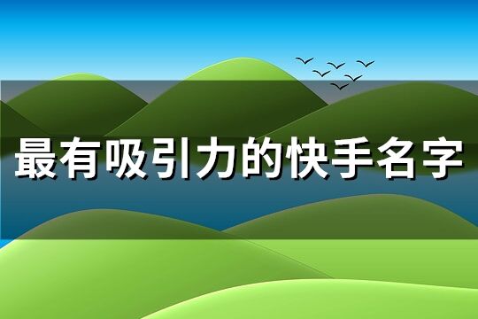 最有吸引力的快手名字(共553个)