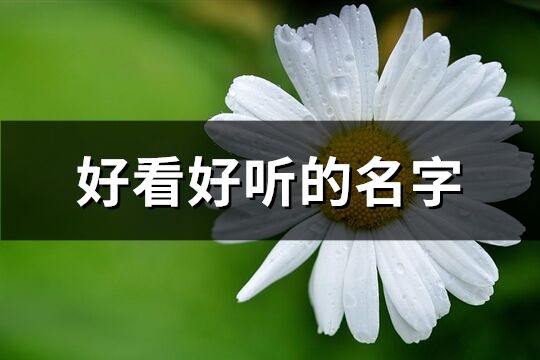 好看好听的名字(精选99个)