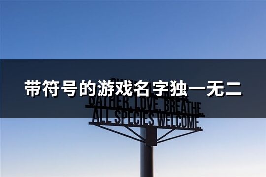 带符号的游戏名字独一无二(精选60个)