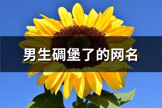 男生碉堡了的网名(优选402个)