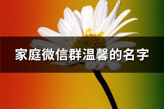 家庭微信群温馨的名字(共343个)