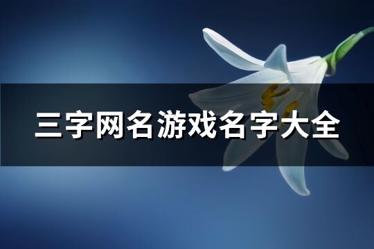 三字网名游戏名字大全(948个)