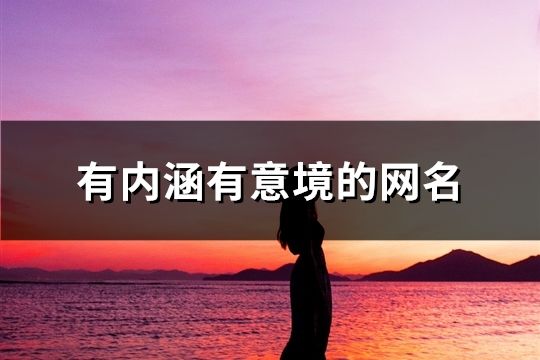 有内涵有意境的网名(1425个)