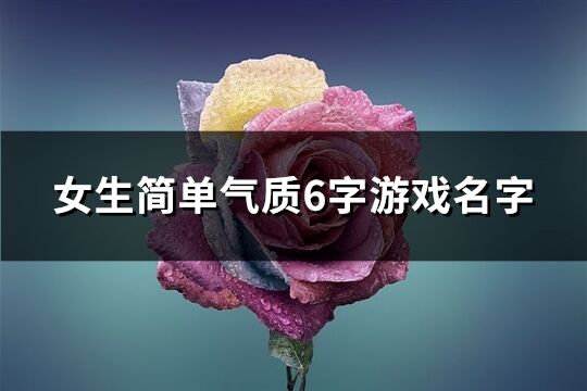 女生简单气质6字游戏名字(258个)