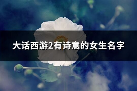 大话西游2有诗意的女生名字(82个)