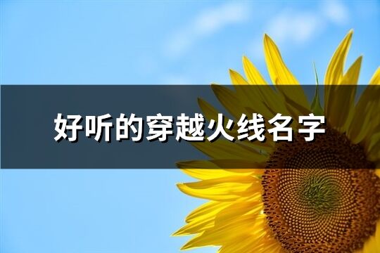 好听的穿越火线名字(244个)