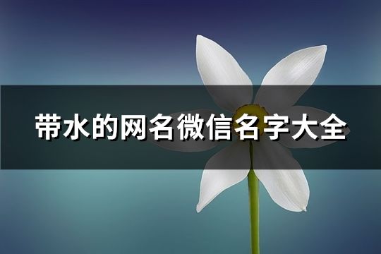 带水的网名微信名字大全(共180个)